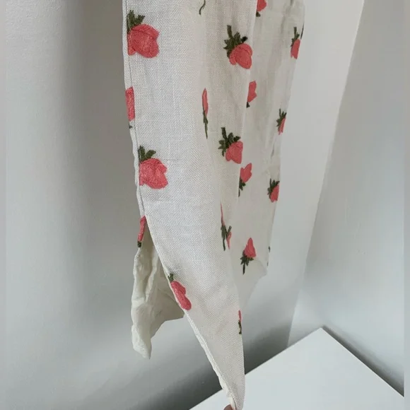 SOLD Rare Vintage 1950’s Floral Embroidered Raw Linen Lined Silk Cheongsam Dress - Picture 13 of 15